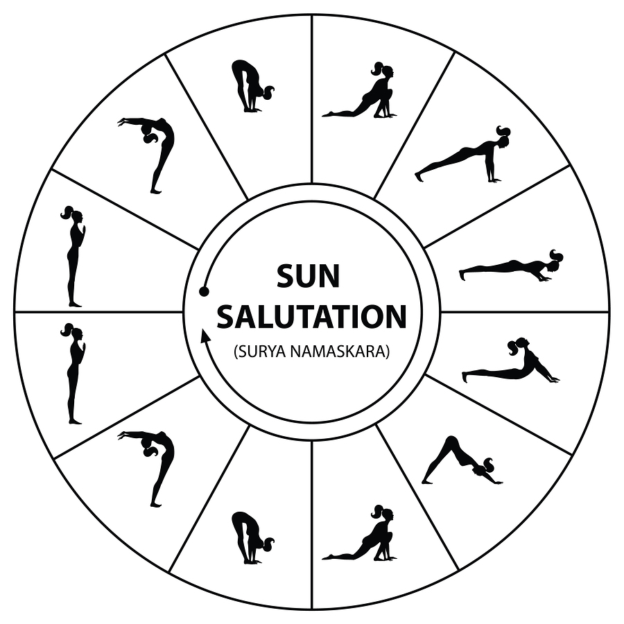 Sun yoga common Poses poses  for beginners Salutation sequence sequence of