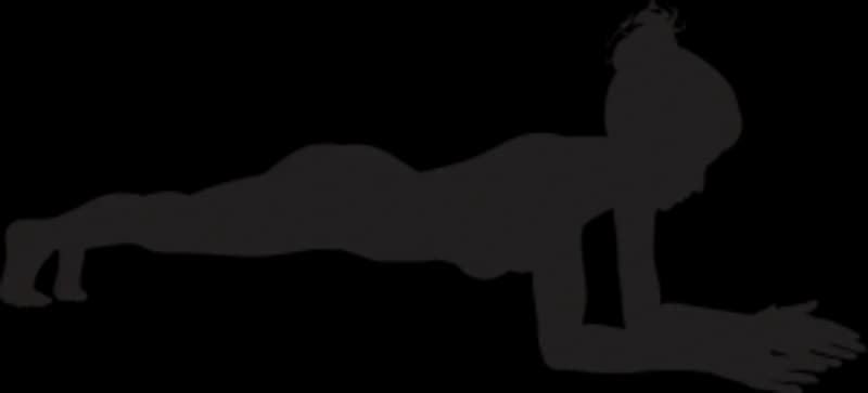 Plank Pose in Silhouette