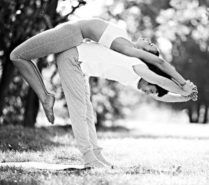 Yoga Couples Poses in Park