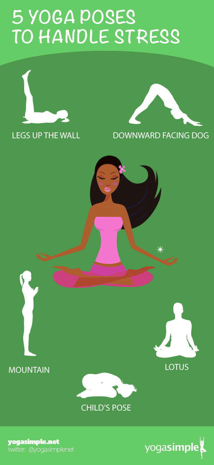 5 Easy Poses To Destress - peace love and yoga